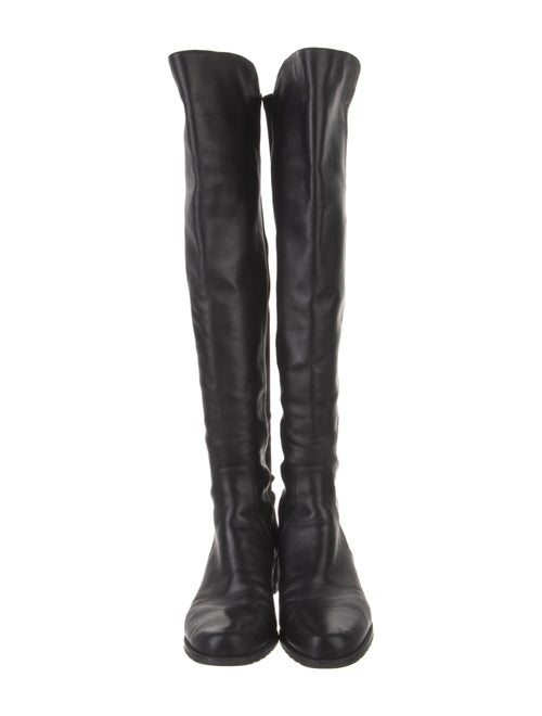 Stuart Weitzman Leather Leather Trim Embellishment Boots
