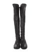 Stuart Weitzman Leather Leather Trim Embellishment Boots