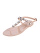 Stuart Weitzman Faux Pearl Accents Rubber T-Strap Sandals