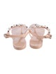Stuart Weitzman Faux Pearl Accents Rubber T-Strap Sandals