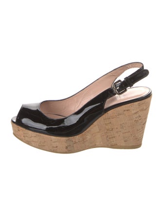 Stuart Weitzman Patent Leather Slingback Sandals
