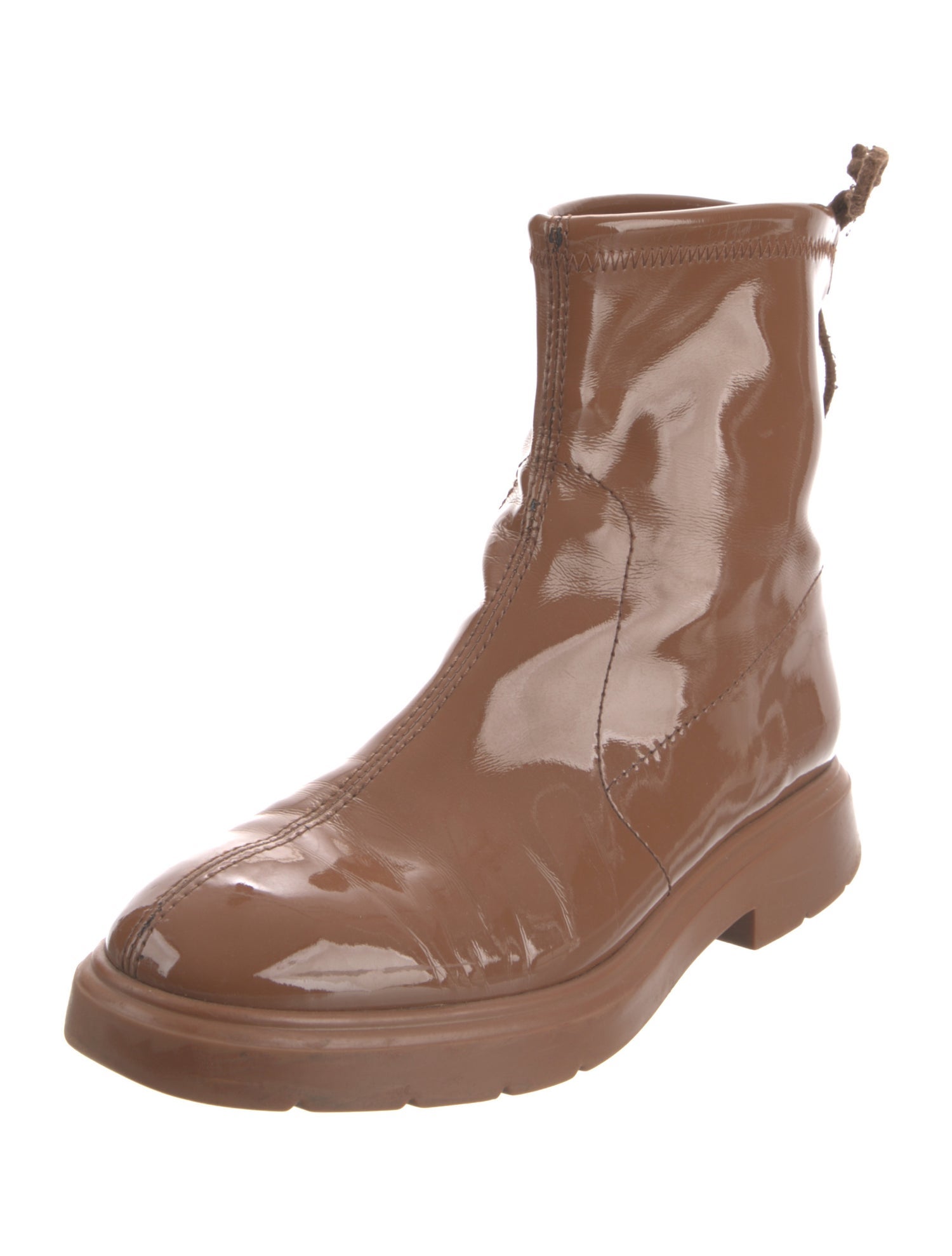 Stuart Weitzman Patent Leather Combat Boots