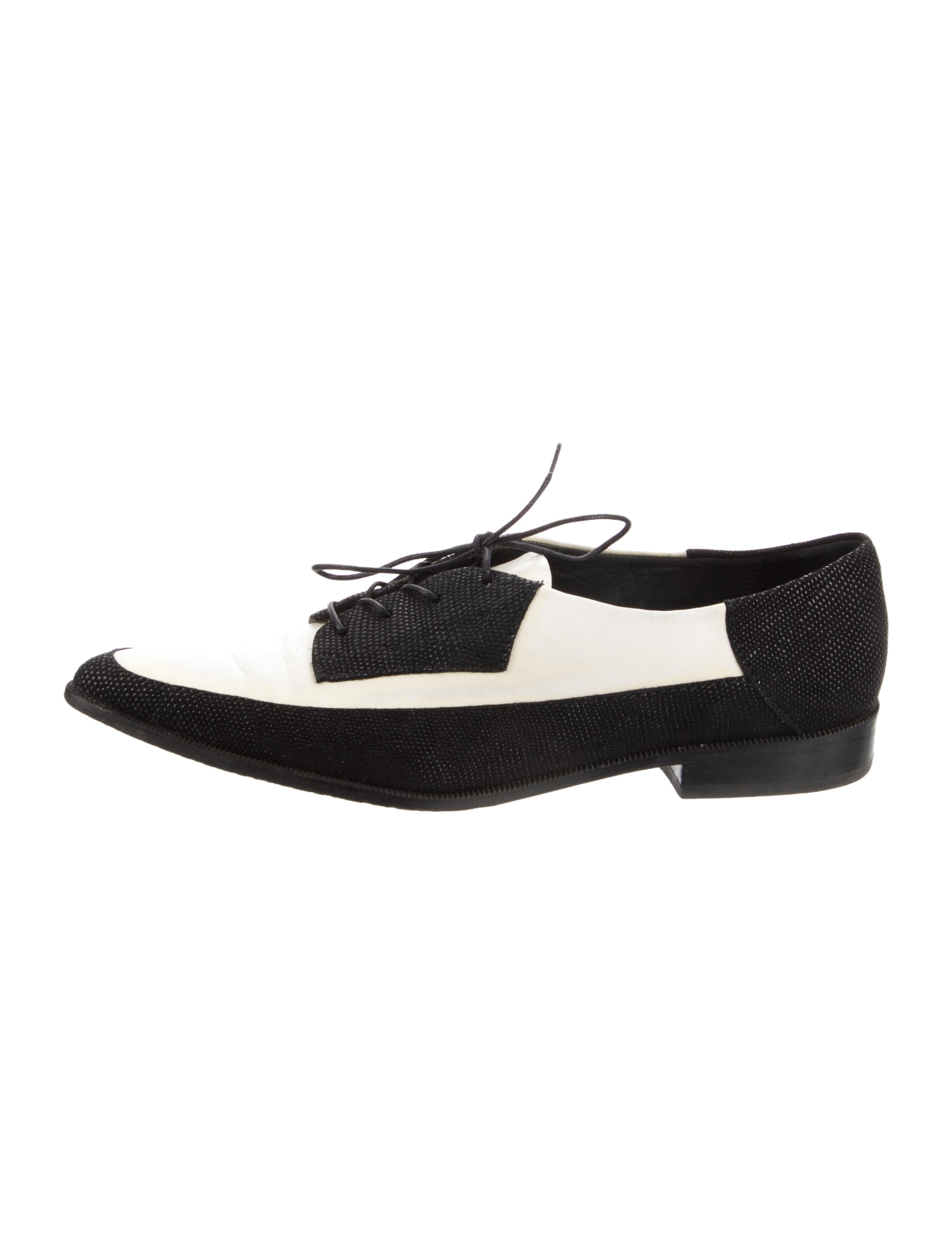 Stuart Weitzman Leather Colorblock Pattern Loafers