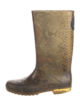 Stuart Weitzman Rubber Animal Print Rain Boots