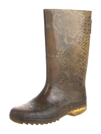 Stuart Weitzman Rubber Animal Print Rain Boots
