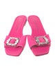 Stuart Weitzman Suede Crystal Embellishments Slides