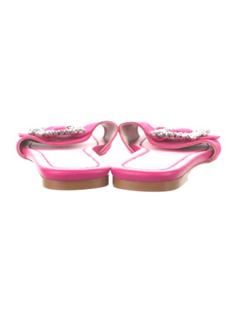 Stuart Weitzman Suede Crystal Embellishments Slides