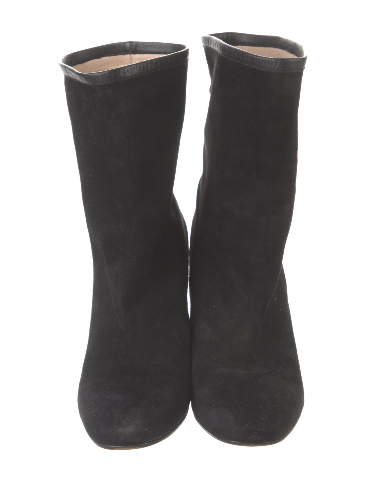 Stuart Weitzman Suede Leather Trim Embellishment Boots