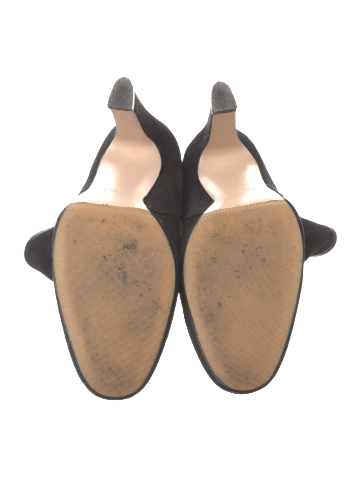 Stuart Weitzman Suede Leather Trim Embellishment Boots