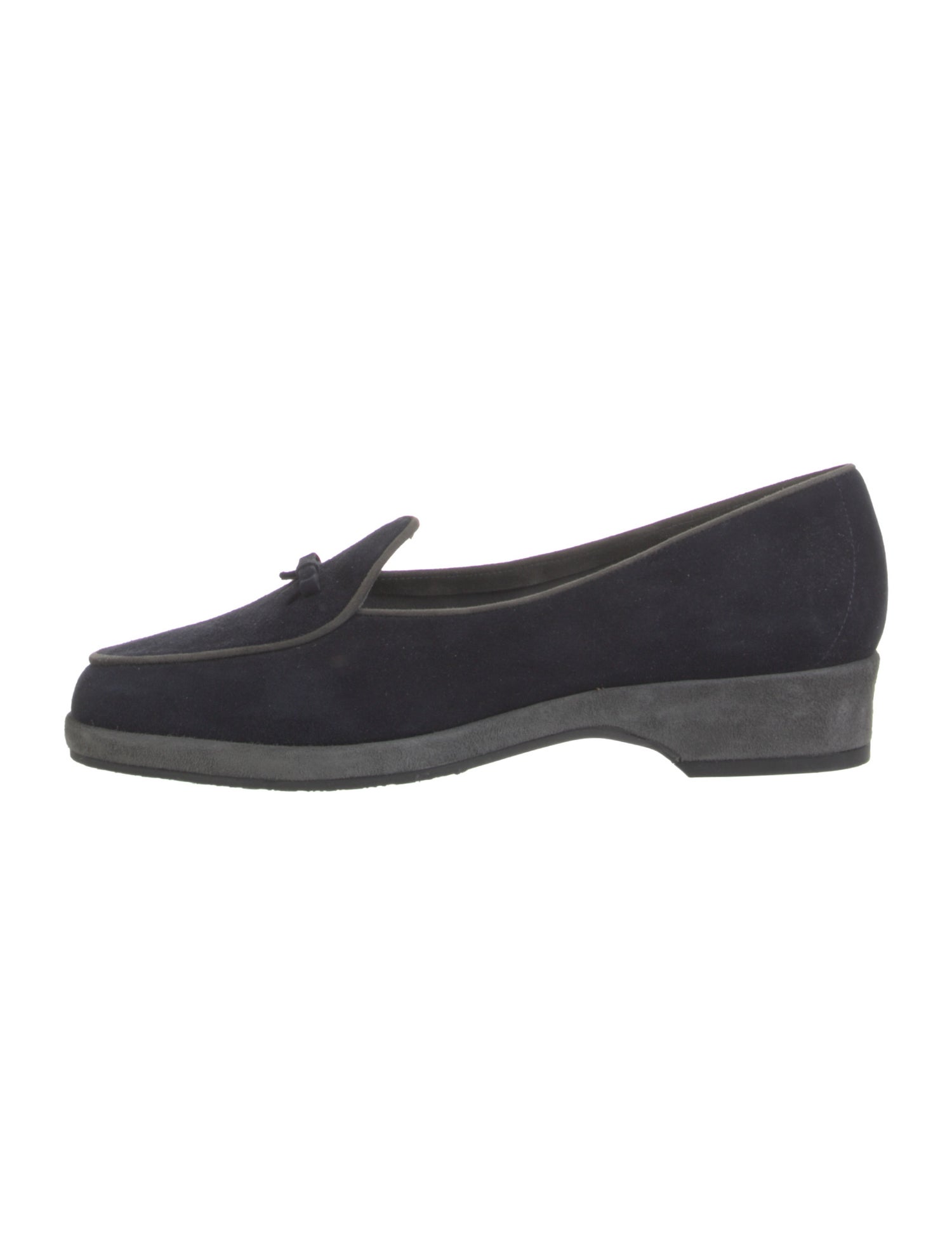 Stuart Weitzman Suede Bow Accents Loafers