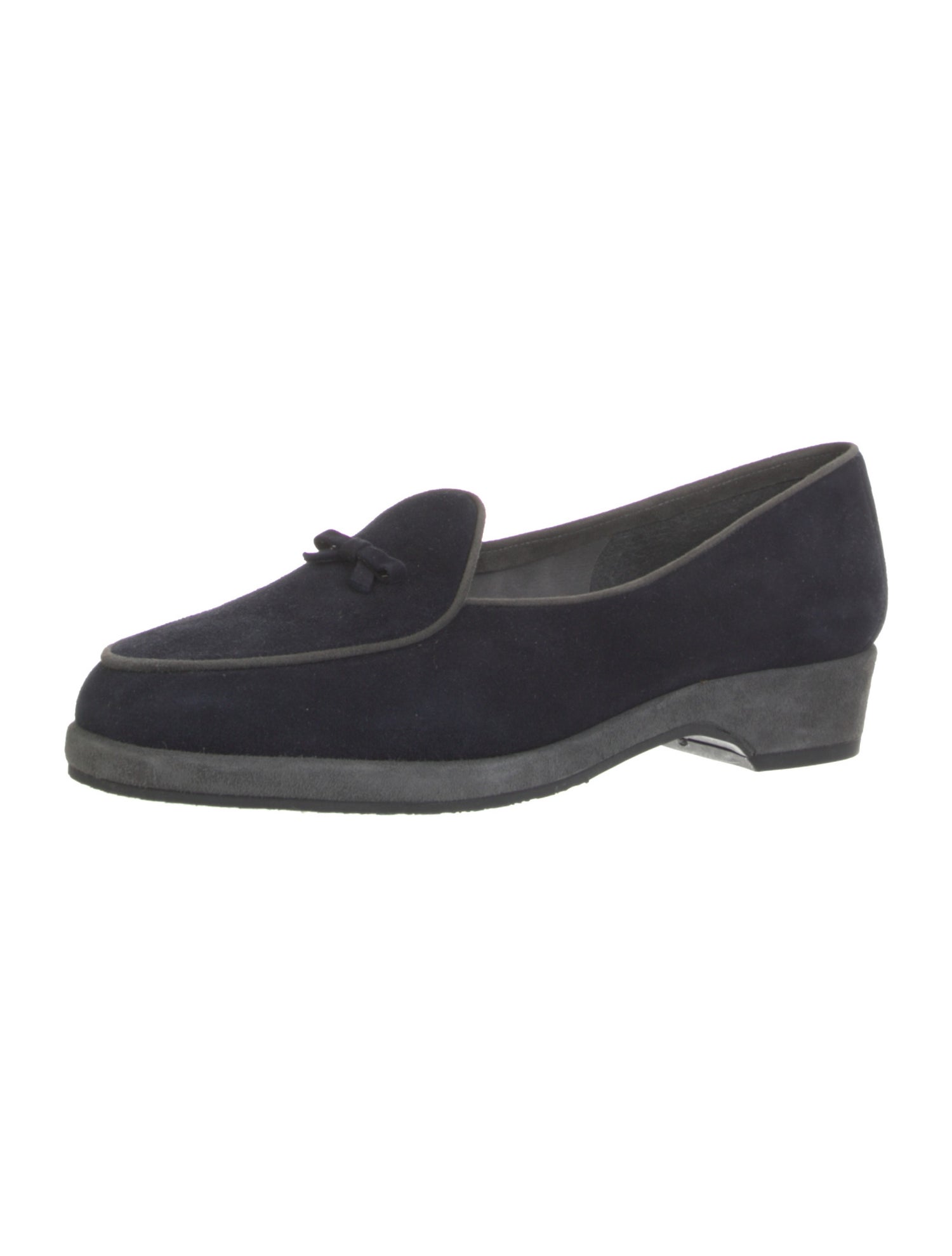 Stuart Weitzman Suede Bow Accents Loafers