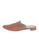 Stuart Weitzman Suede Leather Trim Embellishment Mules