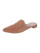 Stuart Weitzman Suede Leather Trim Embellishment Mules