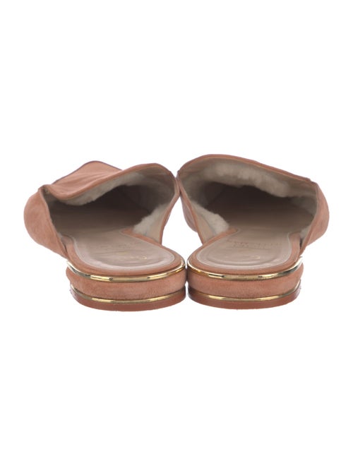 Stuart Weitzman Suede Leather Trim Embellishment Mules