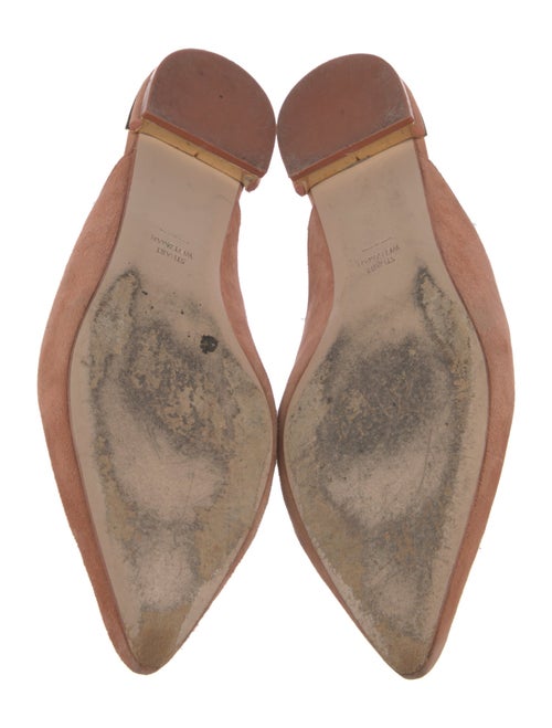 Stuart Weitzman Suede Leather Trim Embellishment Mules