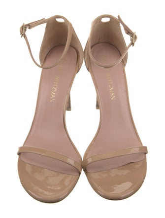Stuart Weitzman Patent Leather Cutout Accent Sandals