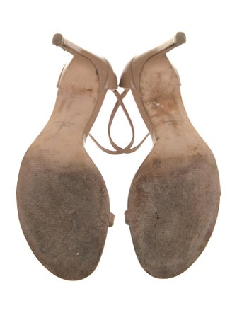 Stuart Weitzman Patent Leather Cutout Accent Sandals