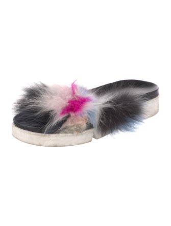 Stuart Weitzman Fur Slides
