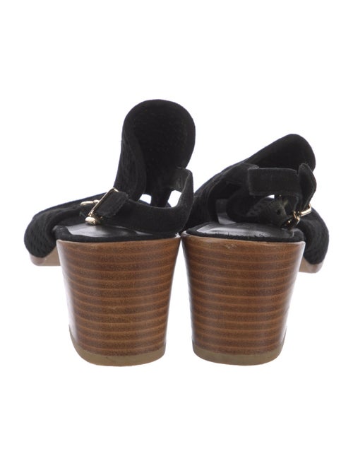 Stuart Weitzman Suede Lasercut Accents Slingback Sandals