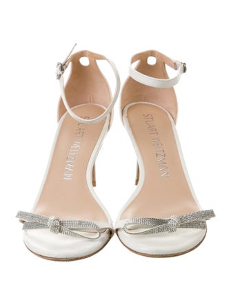 Stuart Weitzman Leather Bow Accents Sandals