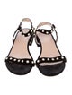 Stuart Weitzman Suede Studded Accents T-Strap Sandals