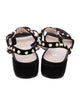 Stuart Weitzman Suede Studded Accents T-Strap Sandals