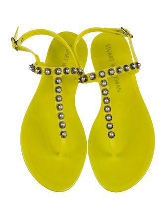 Stuart Weitzman Rubber T-Strap Sandals