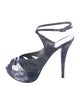 Stuart Weitzman Denim Leather Trim Embellishment Slingback Pumps