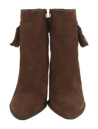 Stuart Weitzman Suede Tassel Accents Boots
