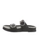 Stuart Weitzman Leather Crystal Embellishments Slides