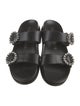 Stuart Weitzman Leather Crystal Embellishments Slides