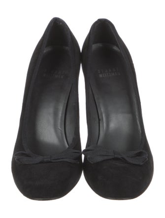 Stuart Weitzman Suede Bow Accents Pumps