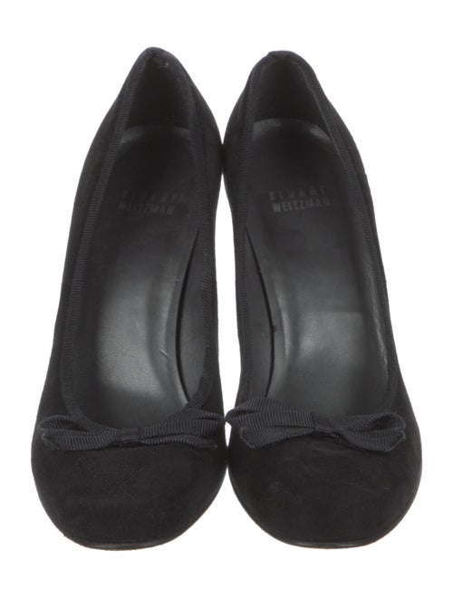 Stuart Weitzman Suede Bow Accents Pumps