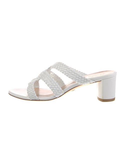 Stuart Weitzman Leather Braided Accents Slides