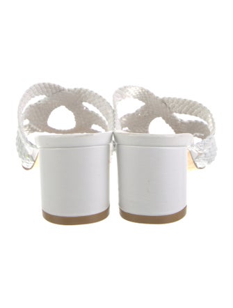 Stuart Weitzman Leather Braided Accents Slides