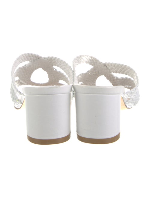 Stuart Weitzman Leather Braided Accents Slides