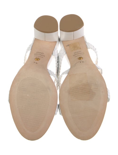 Stuart Weitzman Leather Braided Accents Slides