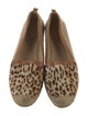 Stuart Weitzman Animal Print Leather Trim Embellishment Espadrilles