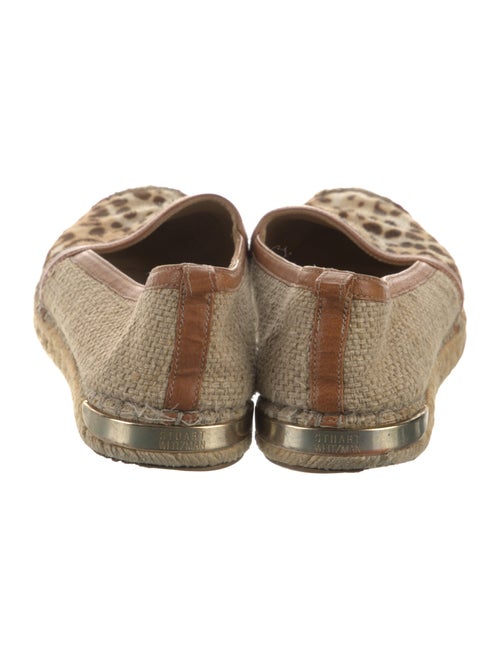 Stuart Weitzman Animal Print Leather Trim Embellishment Espadrilles