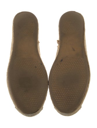 Stuart Weitzman Animal Print Leather Trim Embellishment Espadrilles