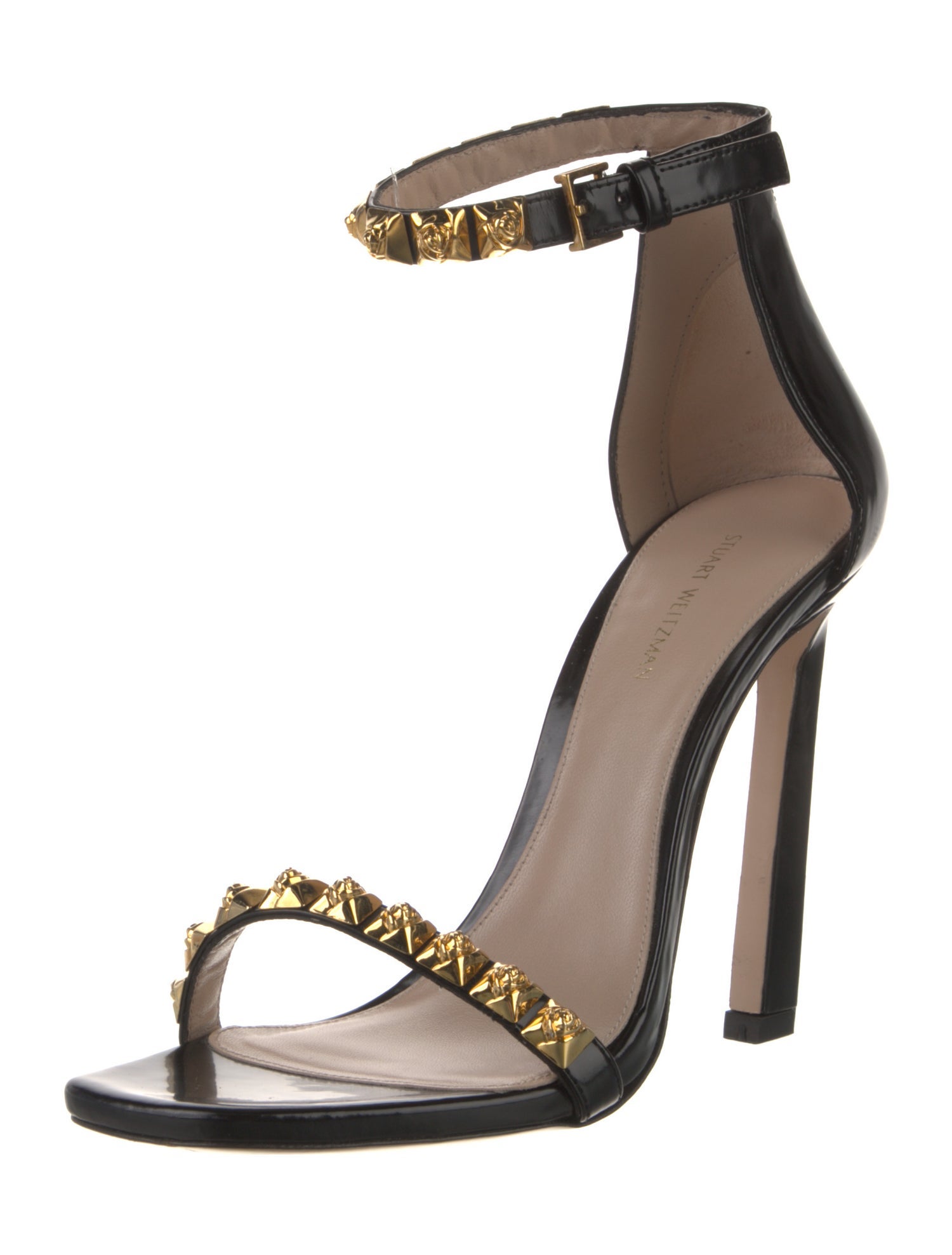 Stuart Weitzman Leather Studded Accents Sandals