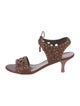 Stuart Weitzman Leather Lasercut Accents Sandals