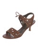 Stuart Weitzman Leather Lasercut Accents Sandals