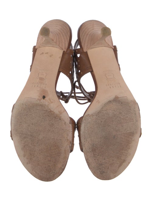Stuart Weitzman Leather Lasercut Accents Sandals