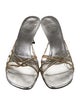 Stuart Weitzman Leather Crystal Embellishments Slides