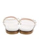 Stuart Weitzman Faux Pearl Accents Leather Slides