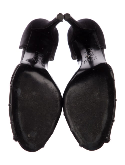 Stuart Weitzman Satin Mesh Accents D'Orsay Pumps