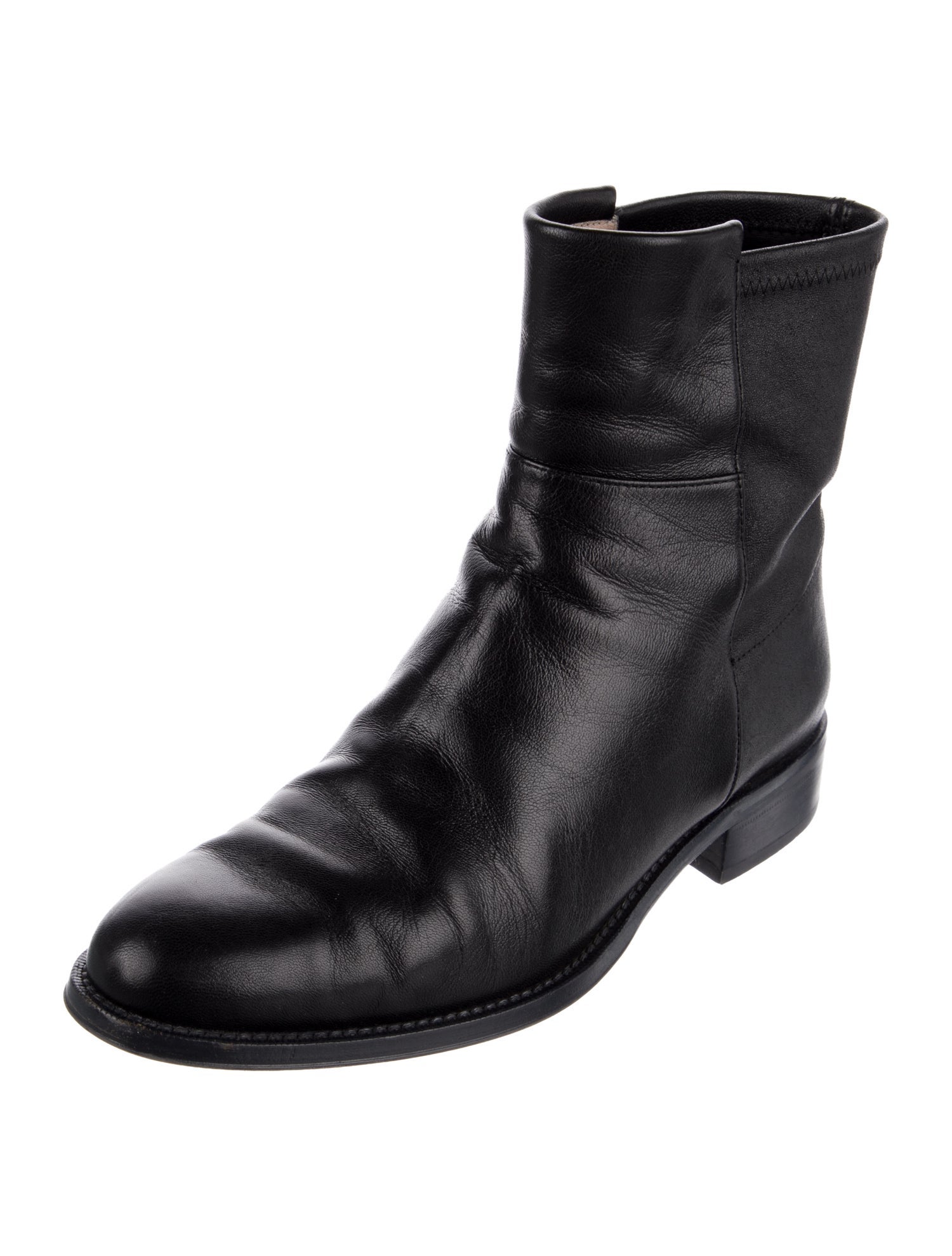 Stuart Weitzman Leather Moto Boots