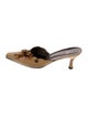 Stuart Weitzman Suede Bow Accents Mules
