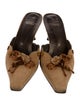 Stuart Weitzman Suede Bow Accents Mules